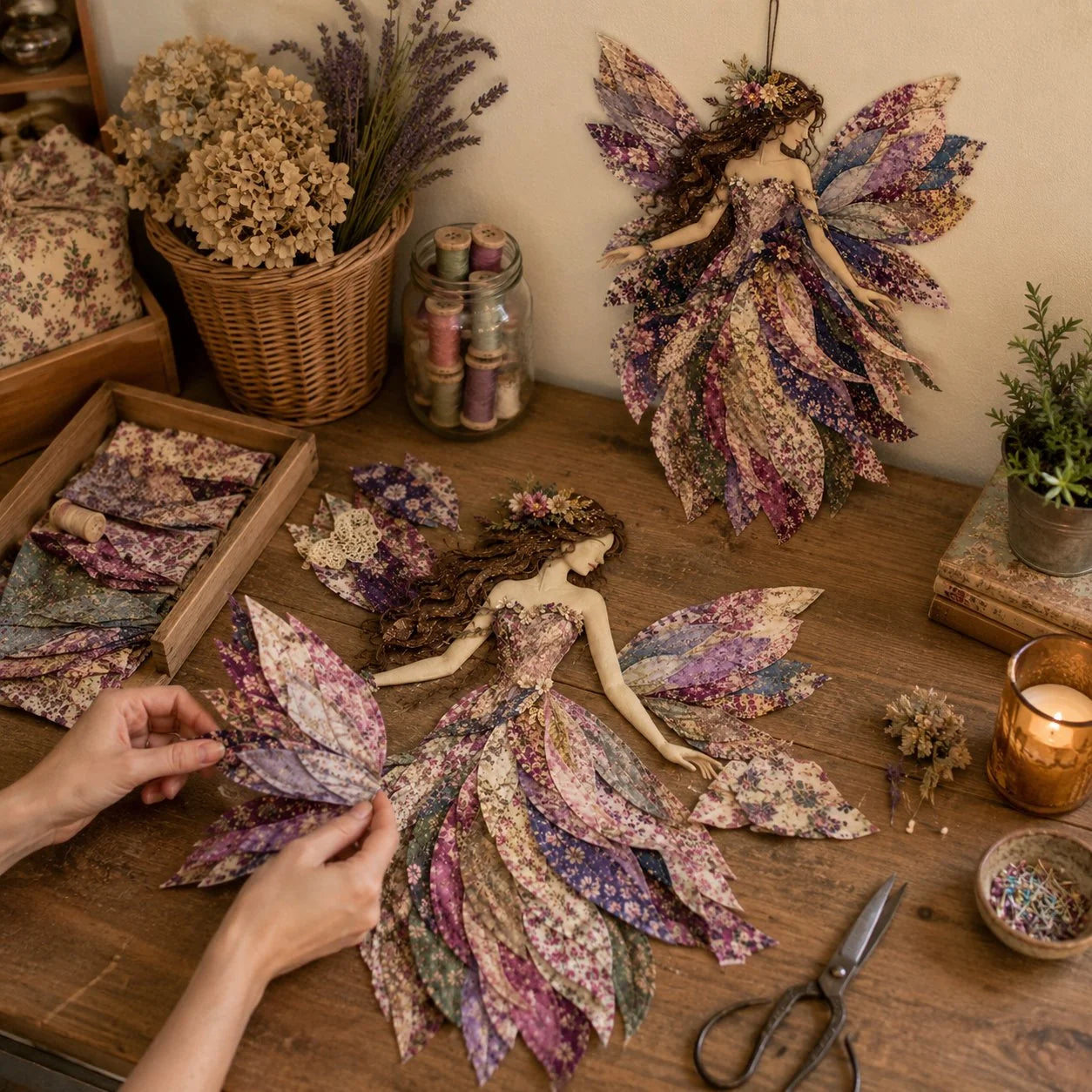 DIY Patchwork Kit Layered Floral Hanging 35 cm