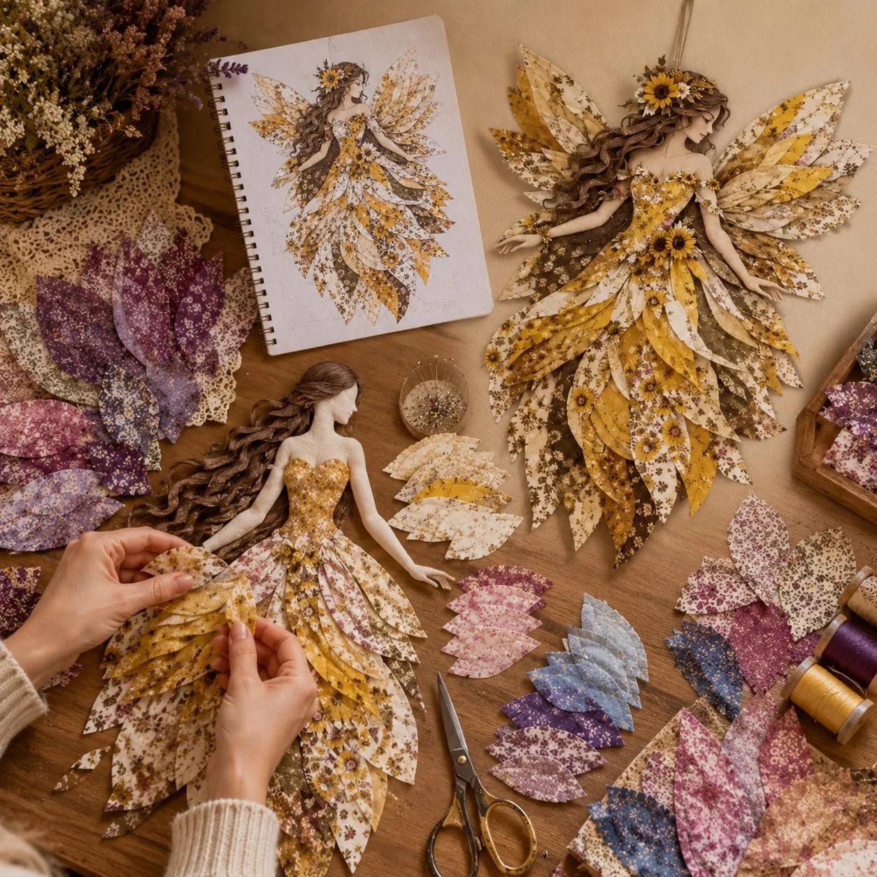 DIY Patchwork Kit Layered Floral Hanging 35 cm