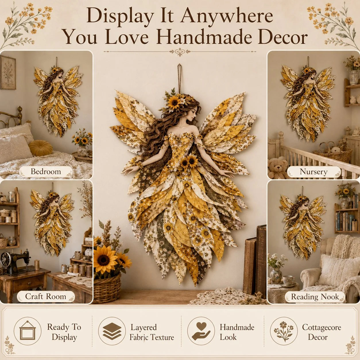 DIY Patchwork Kit Layered Floral Hanging 35 cm