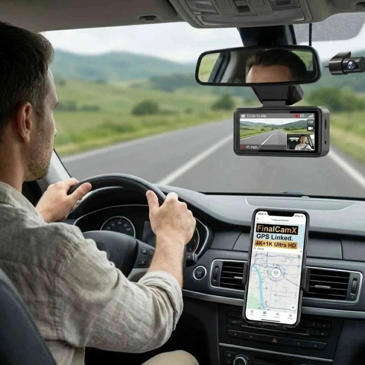 Dash Camera Dual-Lens 4K/1080P WiFi & GPS