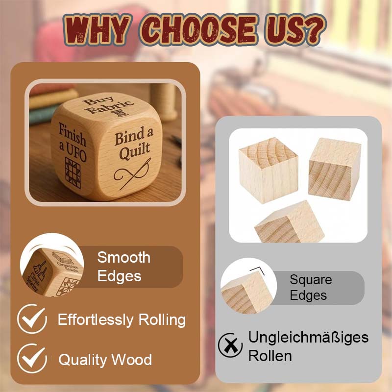 Decision Dice Laser-Engraved Natural Wood