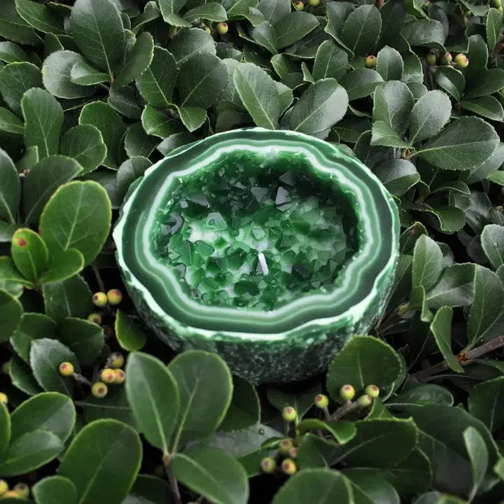 Decorative Candle Geode Crystal Bowl Natural Wax