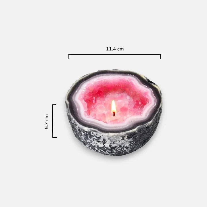 Decorative Candle Geode Crystal Bowl Natural Wax