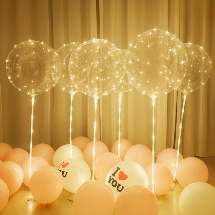 Decorative LED Balloons Warm White Cordless 17.7 Inch