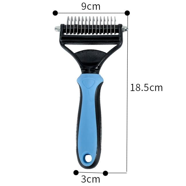 Dematting Brush Double-Sided Rounded Teeth Non-Slip Handle