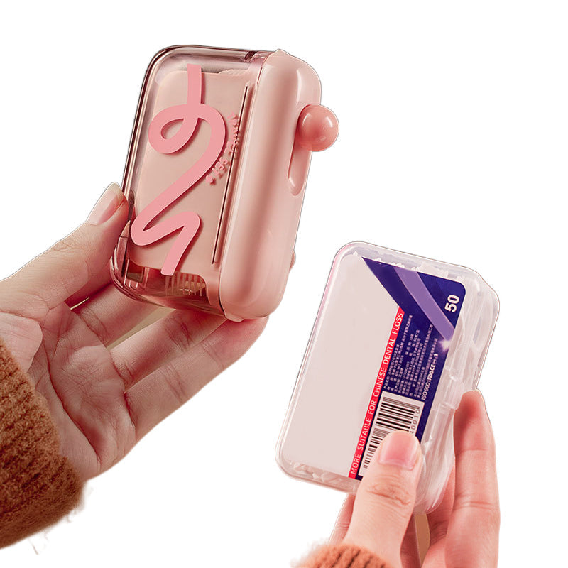 Dental Floss Dispenser One-Button Dispensing Refillable & Dustproof