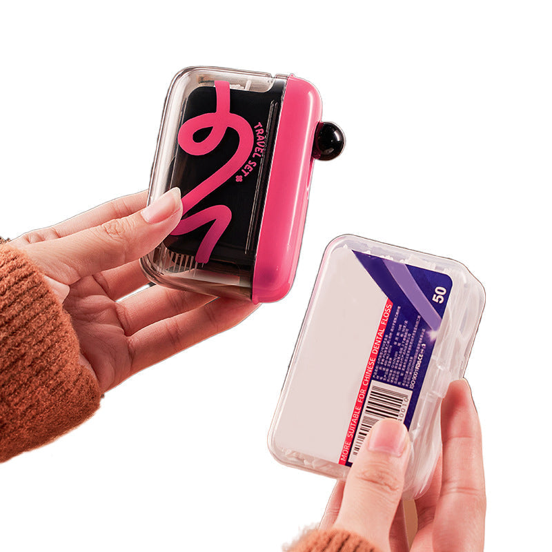 Dental Floss Dispenser One-Button Dispensing Refillable & Dustproof