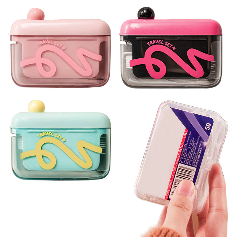 Dental Floss Dispenser One-Button Dispensing Refillable & Dustproof
