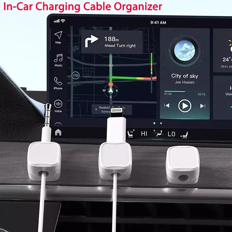 Desk Cable Organizer Magnetic & Self-Adhesive Set of 12