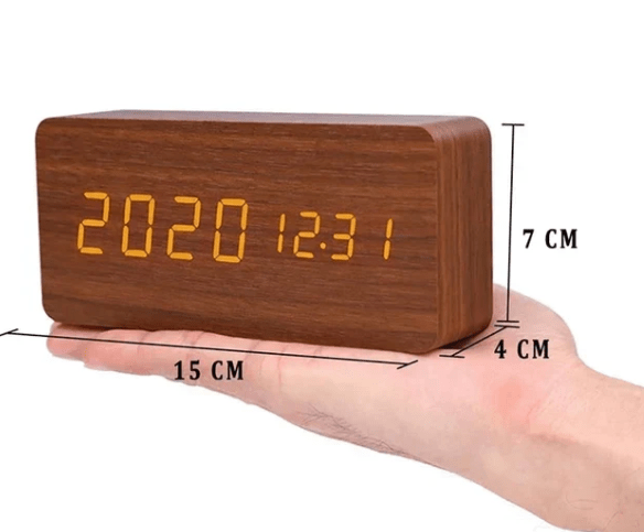 Desk Clock Voice-Activated LED Time & Temperature