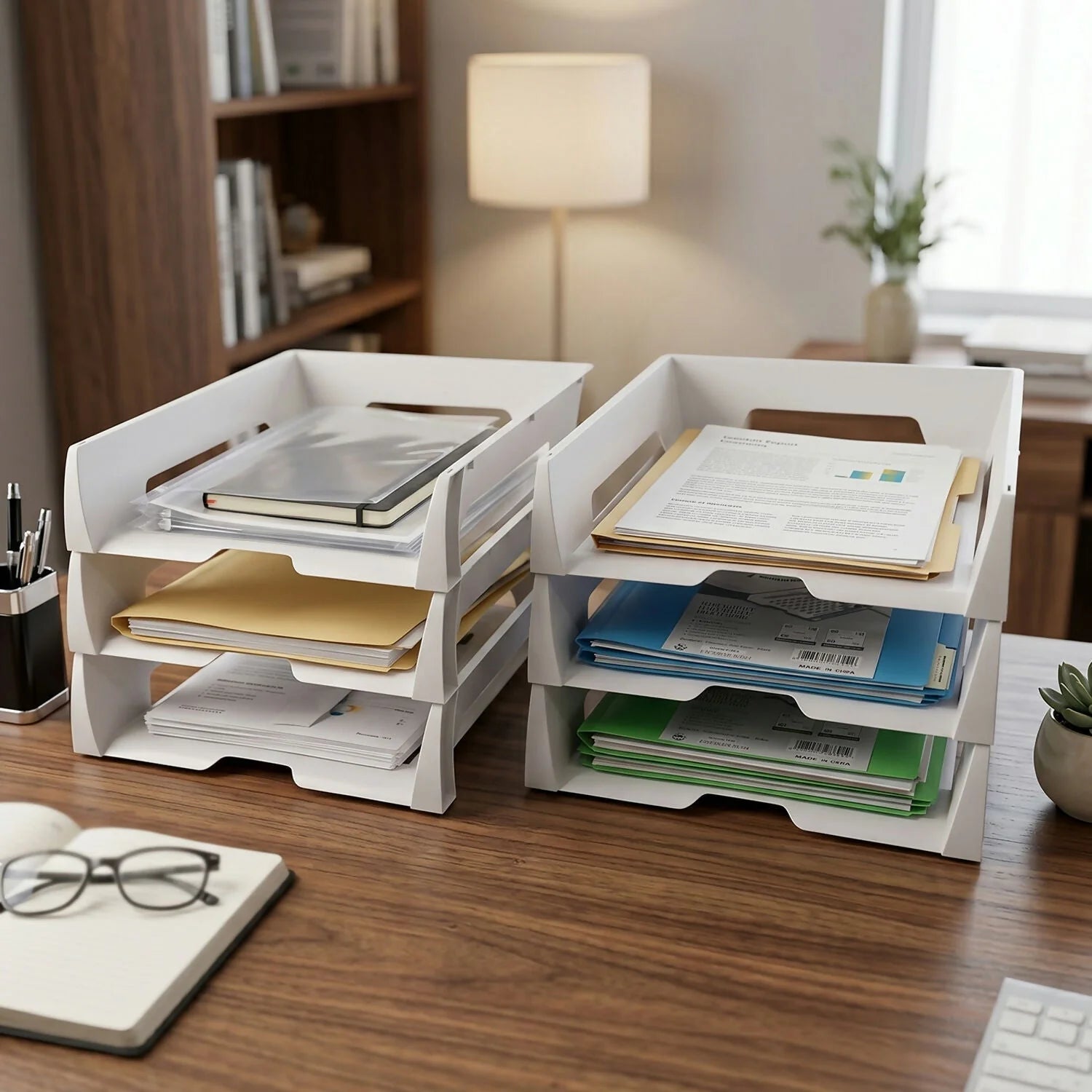 Desk Document Organizer 6-Tier A4 Compatible Open Design