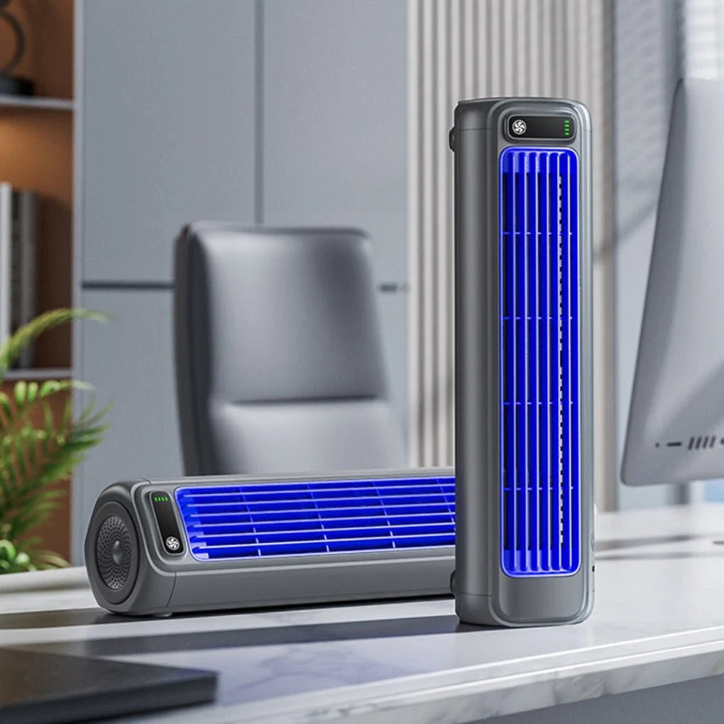 Desk Fan Cordless Rechargeable 8-Hour Rotating Airflow