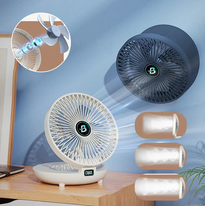 Desk Fan USB Rechargeable Compact & Quiet Wall-Mountable