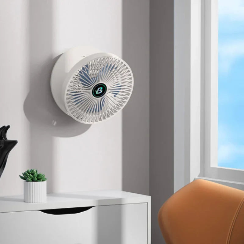Desk Fan USB Rechargeable Compact & Quiet Wall-Mountable