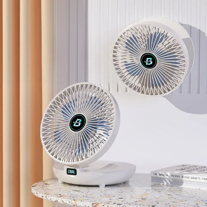 Desk Fan USB Rechargeable Compact & Quiet Wall-Mountable