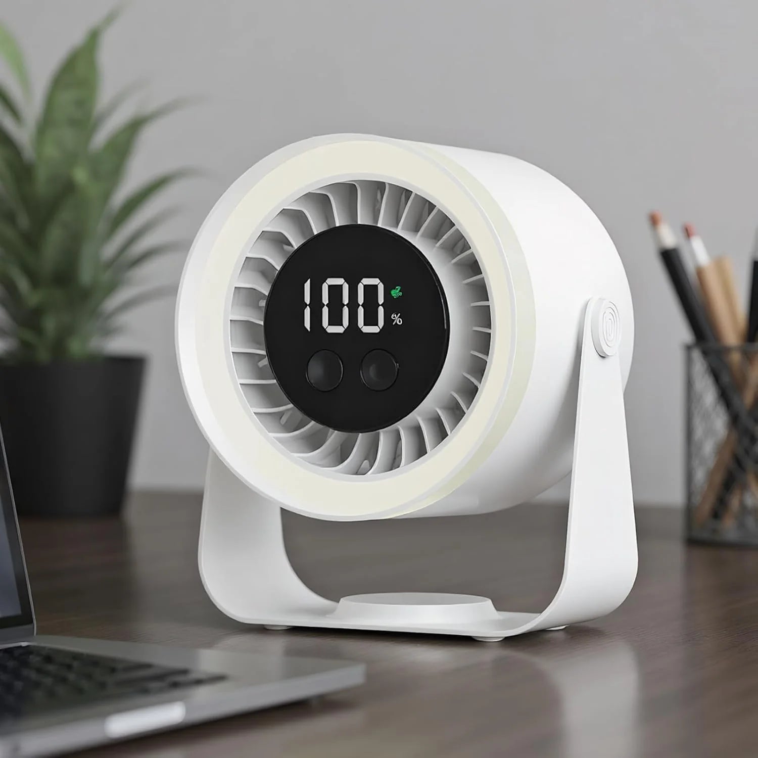Desk Fan Ultra-Quiet 10 Speeds USB-C Rechargeable 10H