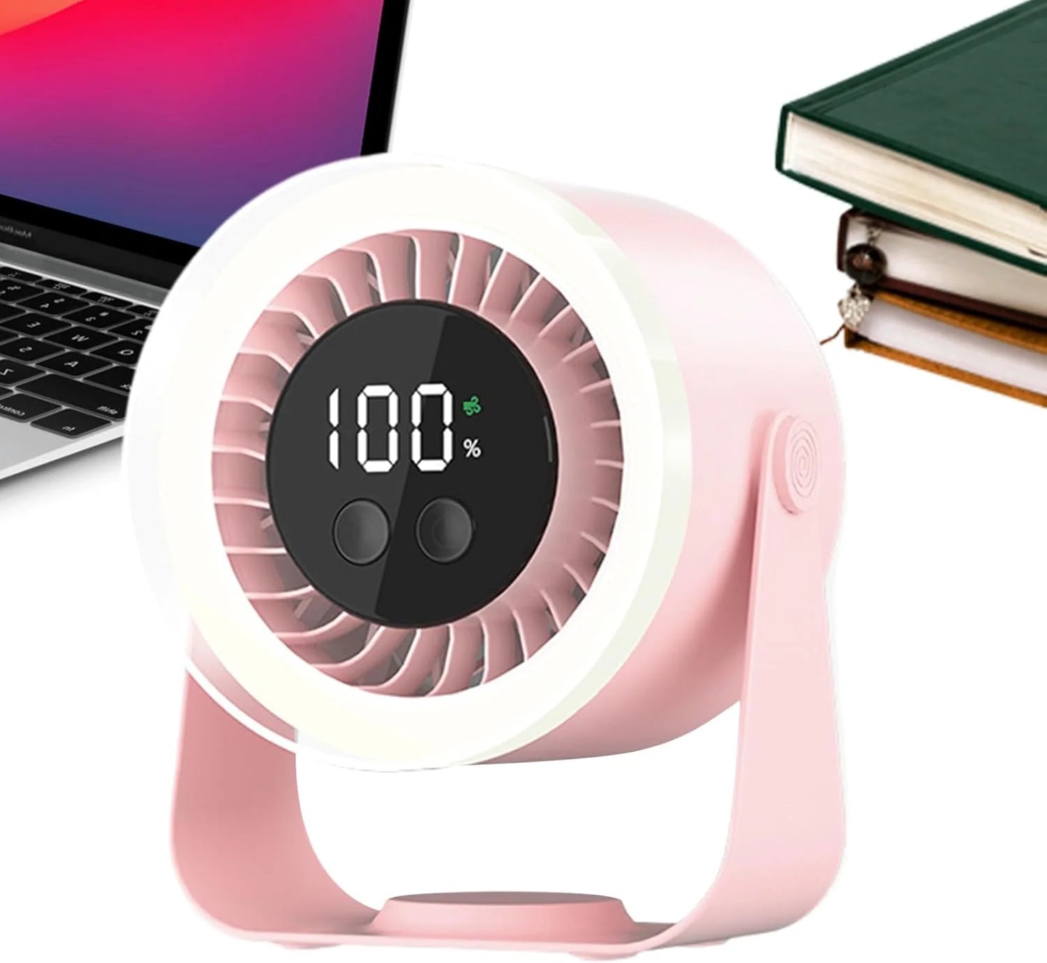 Desk Fan Ultra-Quiet 10 Speeds USB-C Rechargeable 10H