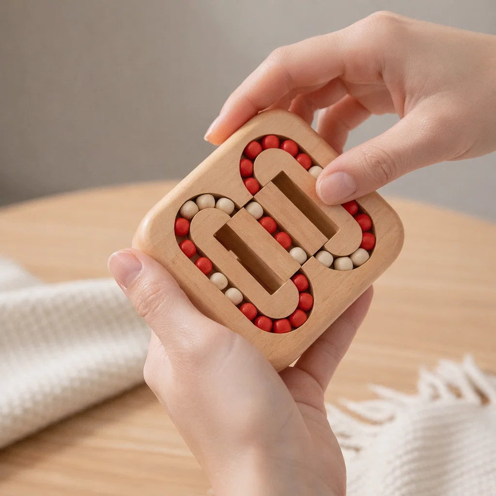 Desk Fidget Toy Wooden Quiet Rotating Portable