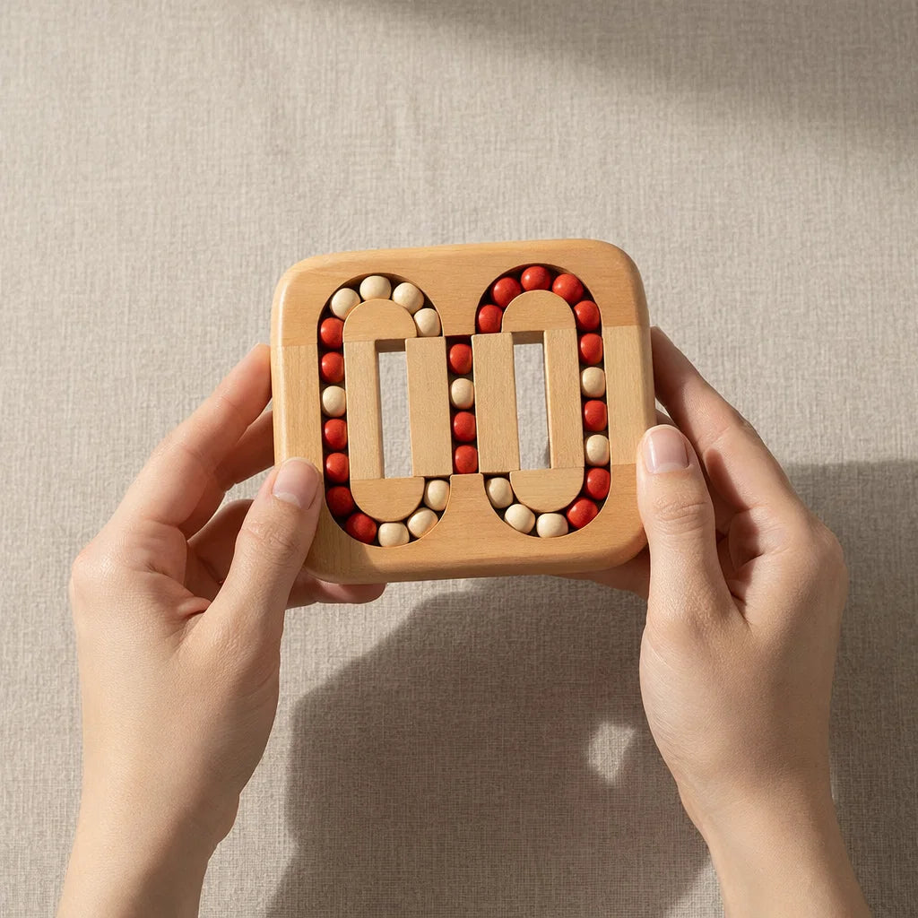 Desk Fidget Toy Wooden Quiet Rotating Portable