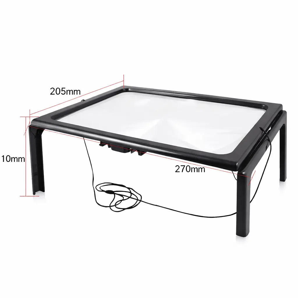 Desk Magnifier Foldable 3x Optical Built-In LED
