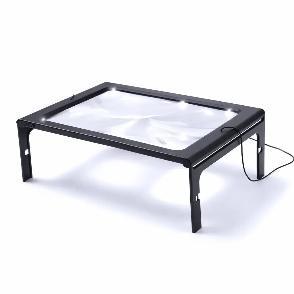 Desk Magnifier Foldable 3x Optical Built-In LED