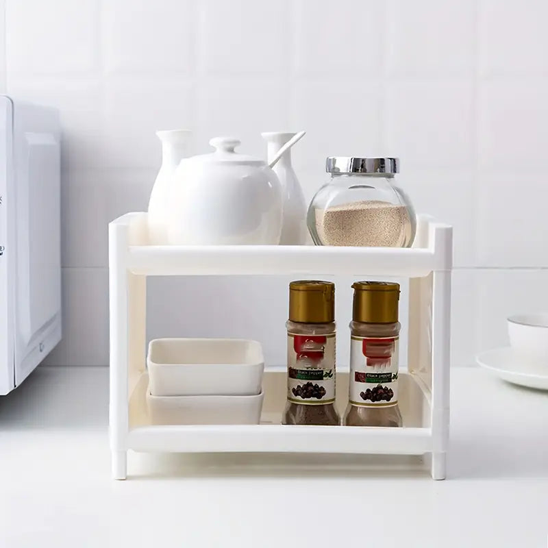 Desk Organizer 2-Tier Space-Saving Open-Side Fabric-Covered Surfaces