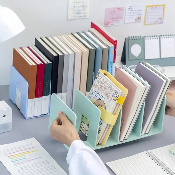 Desk Organizer Four Extra-Large Compartments Vertical Or Horizontal