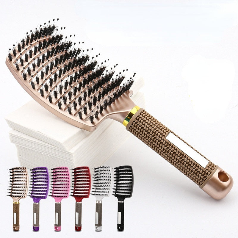 Detangling Hair Brush Ventilated Bristles Scalp Massage Non-Slip Handle