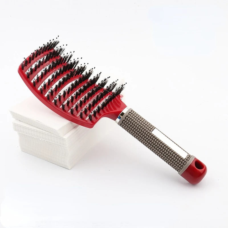Detangling Hair Brush Ventilated Bristles Scalp Massage Non-Slip Handle