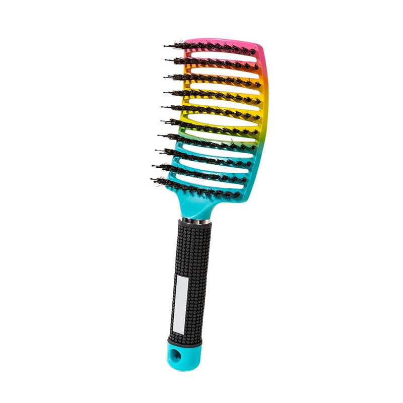 Detangling Hair Brush Ventilated Bristles Scalp Massage Non-Slip Handle
