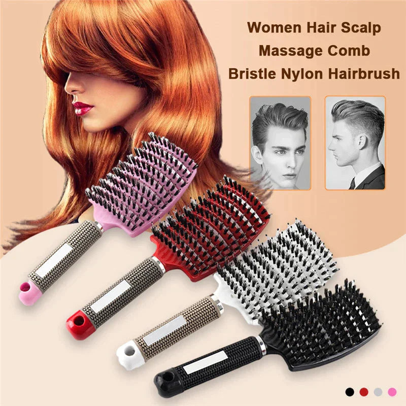 Detangling Hair Brush Ventilated Bristles Scalp Massage Non-Slip Handle