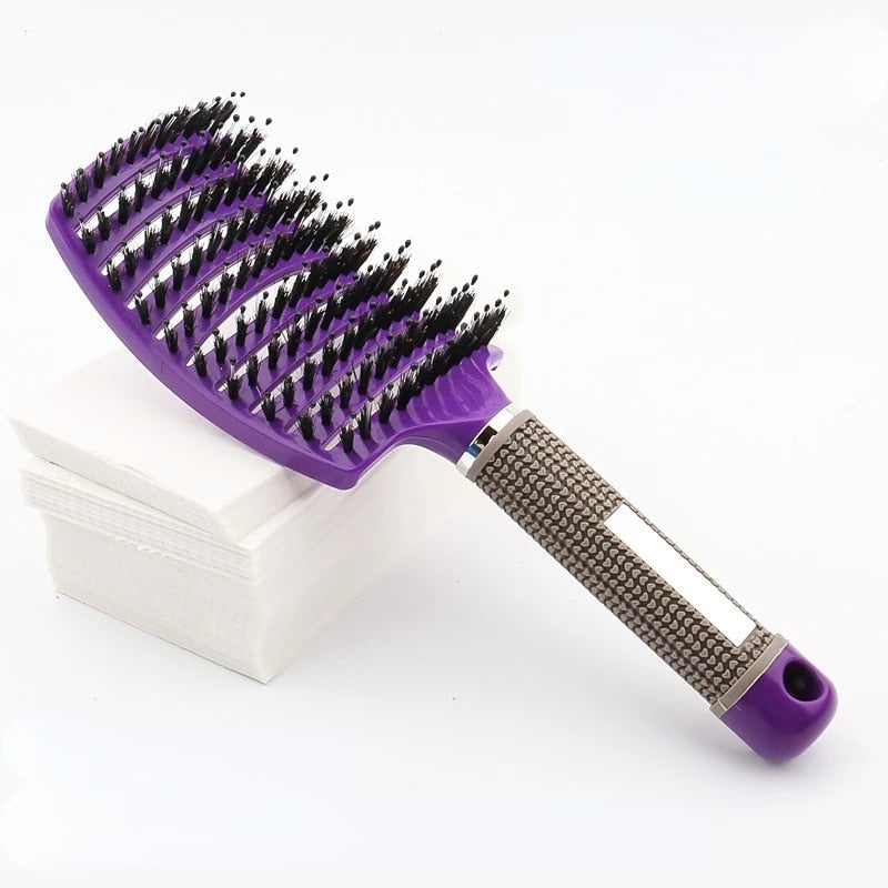 Detangling Hair Brush Ventilated Bristles Scalp Massage Non-Slip Handle