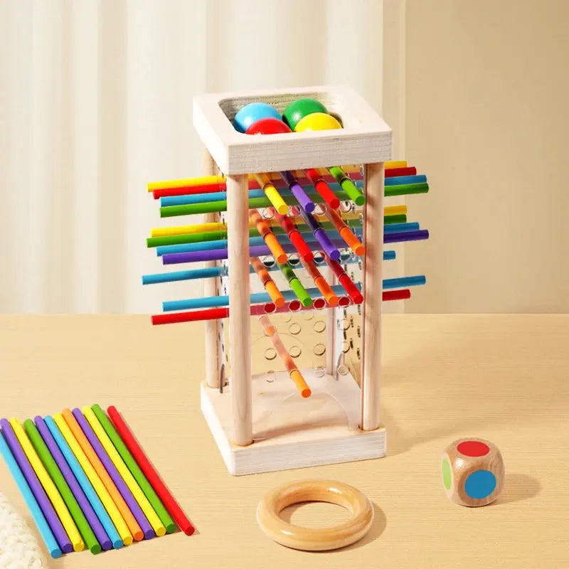 Dexterity Game Solid Wood & Colorful Rods