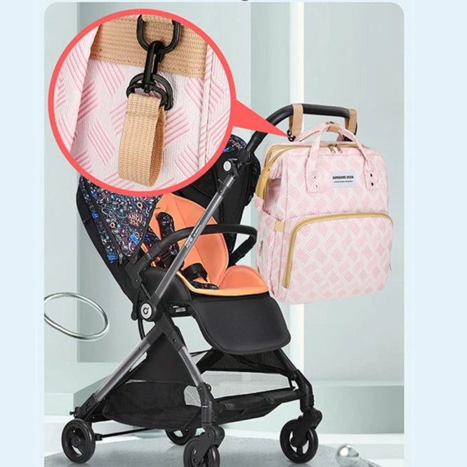Diaper Bag Convertible Travel Bed Insulated Bottle Holders Organizer