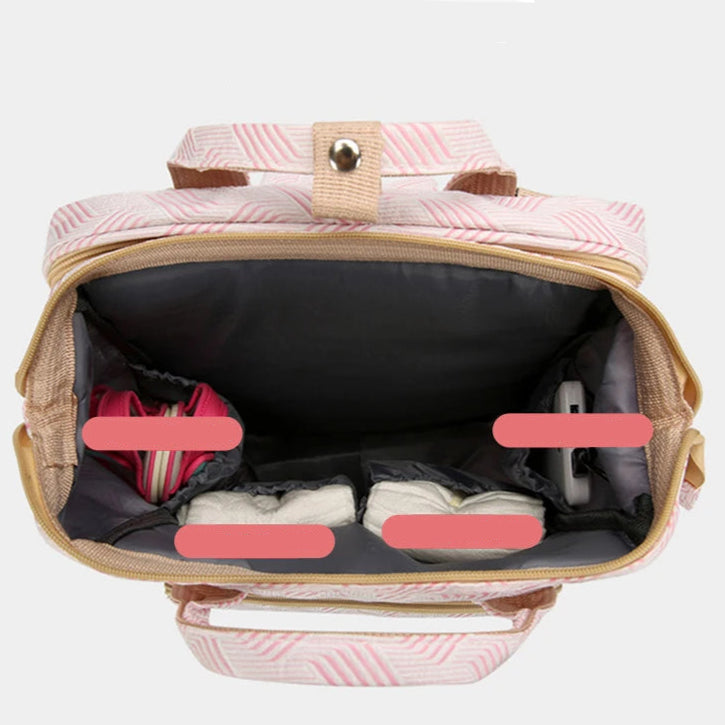 Diaper Bag Convertible Travel Bed Insulated Bottle Holders Organizer