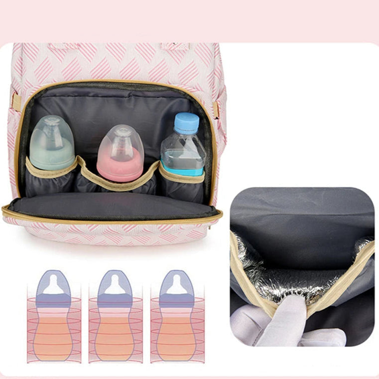 Diaper Bag Convertible Travel Bed Insulated Bottle Holders Organizer
