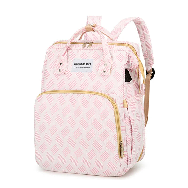 Diaper Bag Convertible Travel Bed Insulated Bottle Holders Organizer