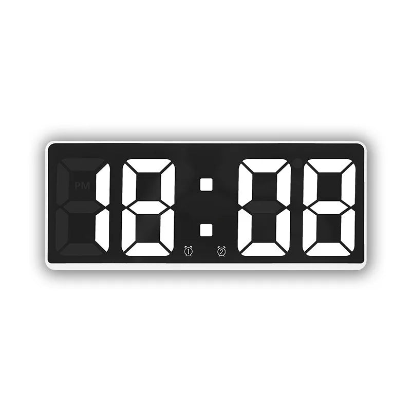 Digital Alarm Clock LED Mirror Temperature Display