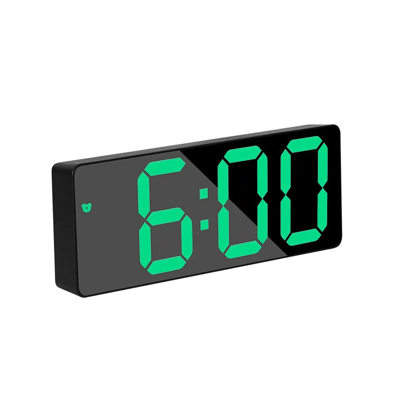 Digital Alarm Clock LED Mirror Temperature Display