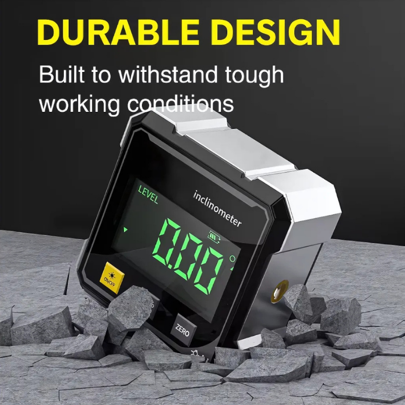 Digital Angle Gauge Integrated Laser Magnetic Base LCD Display