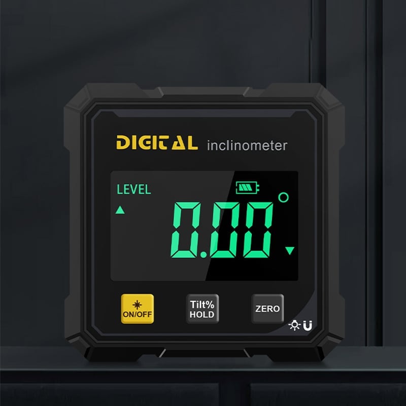 Digital Angle Gauge Magnetic Base & Illuminated LCD