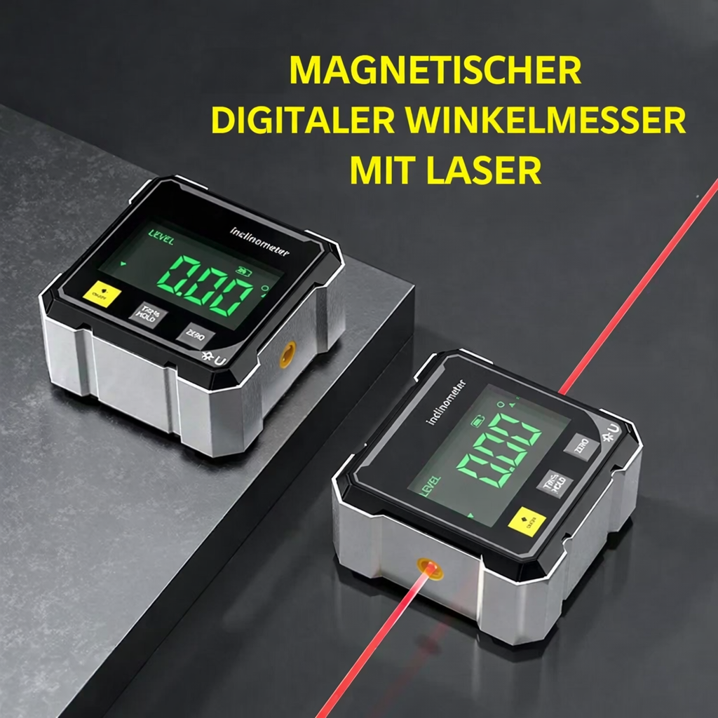 Digital Inclinometer Magnetic Base & Laser Guide High-Precision LCD