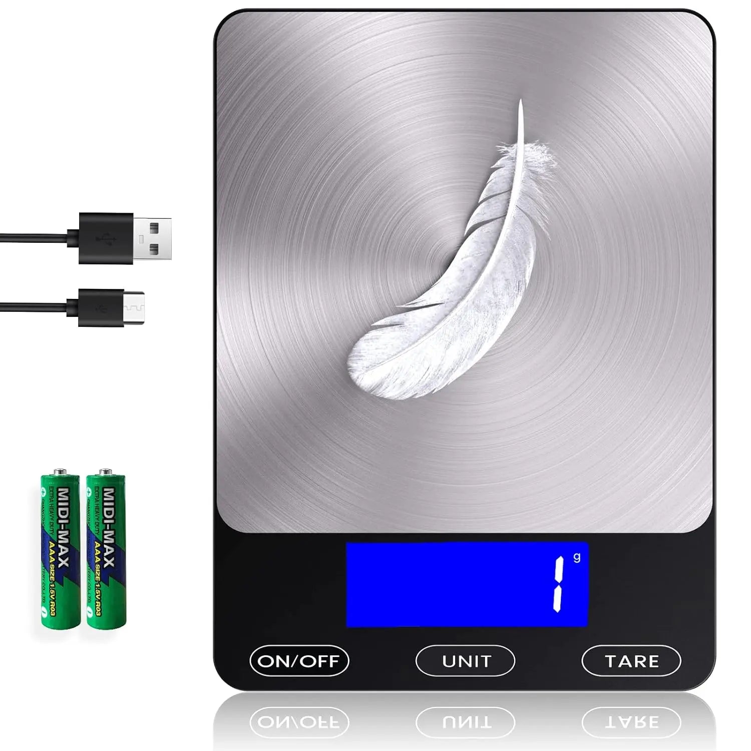 Digital Kitchen Scale Backlit LCD Tare 15 Kg Capacity