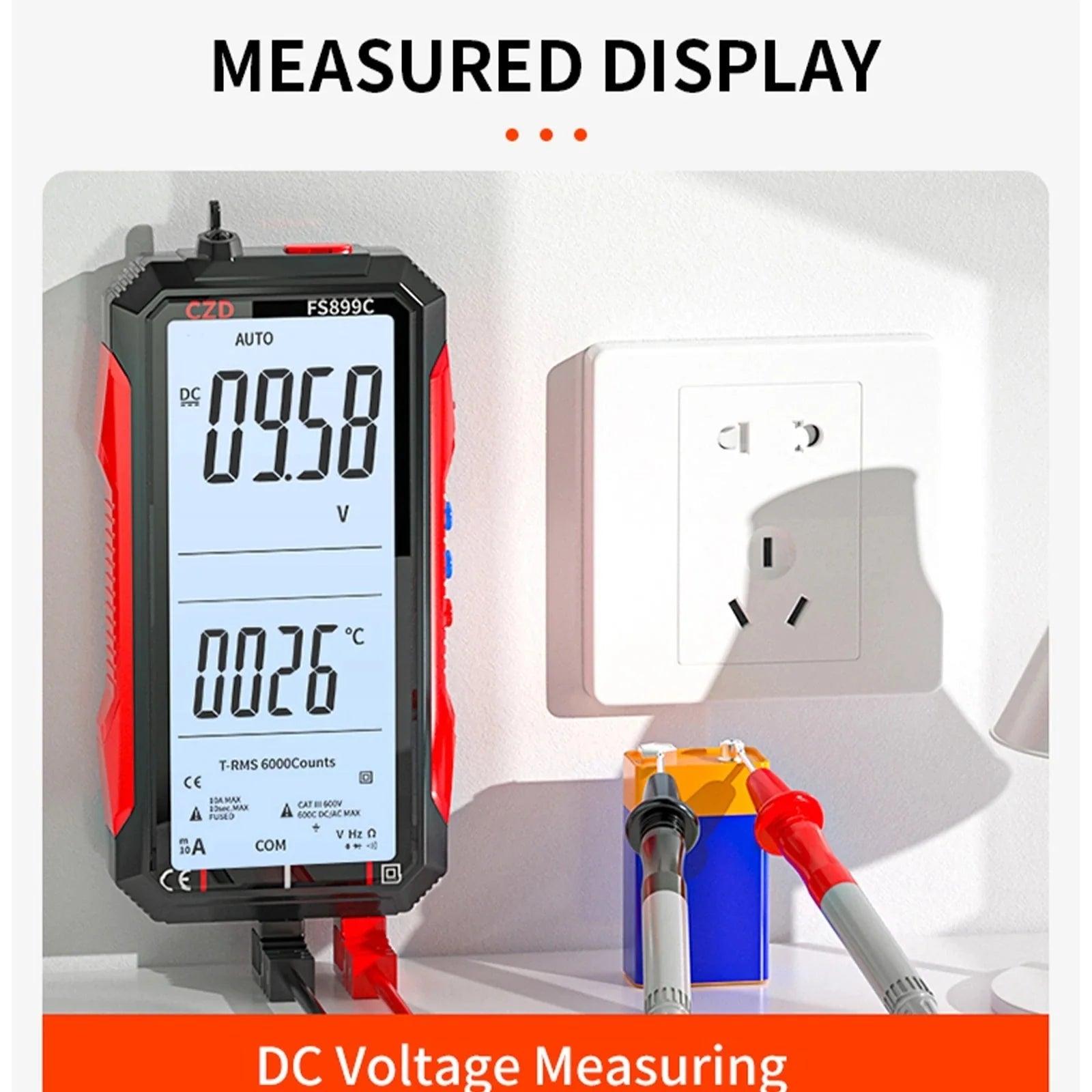 Digital Multimeter Auto-Range Large LCD USB Rechargeable
