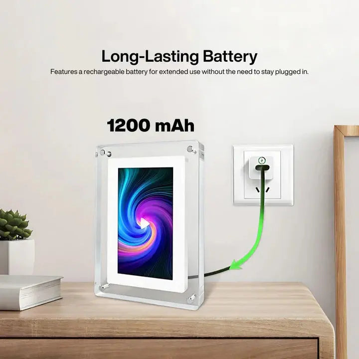 Digital Photo Frame 7-Inch HD Wireless App & Rechargeable