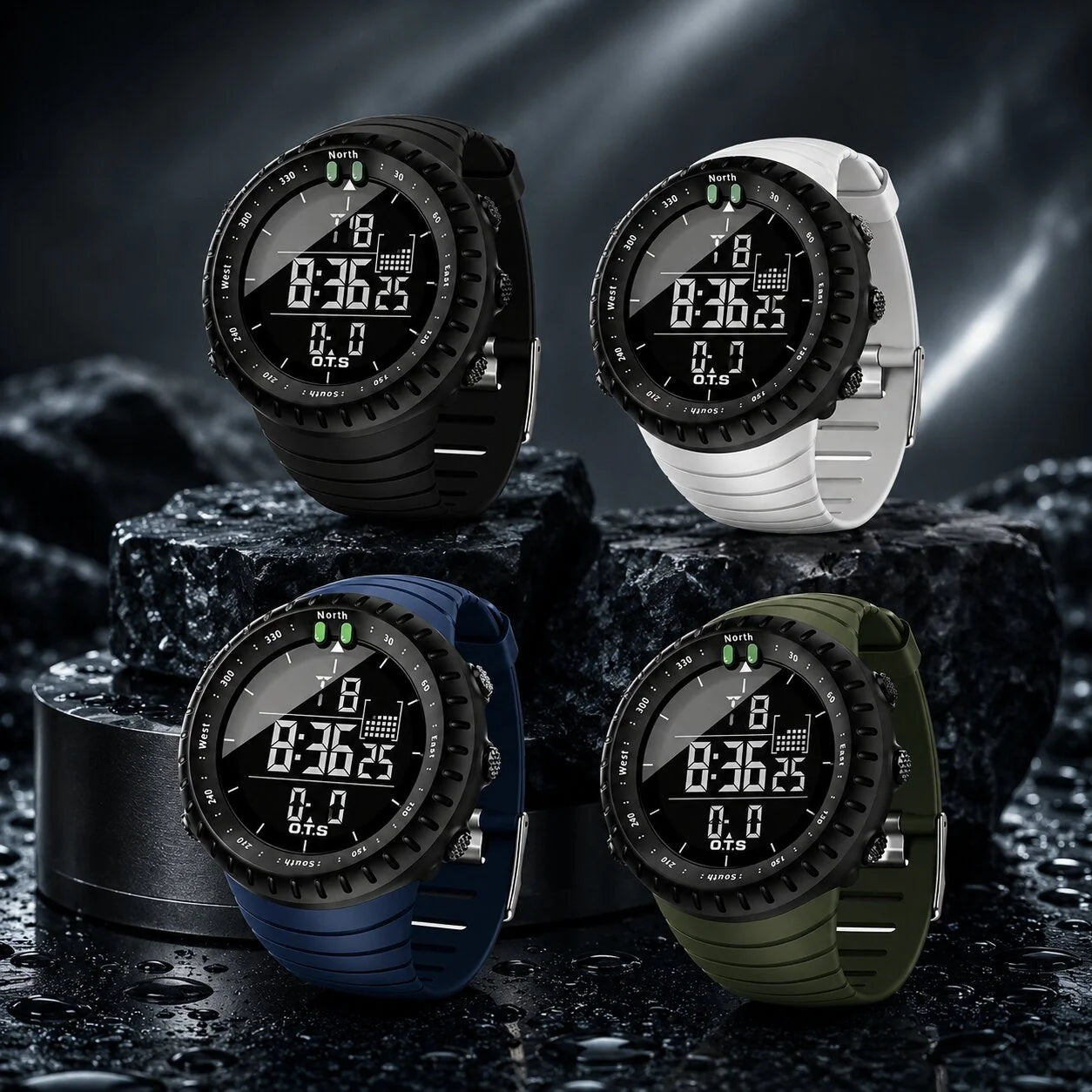 Digital Sports Watch Shockproof Water-Resistant LED Backlight