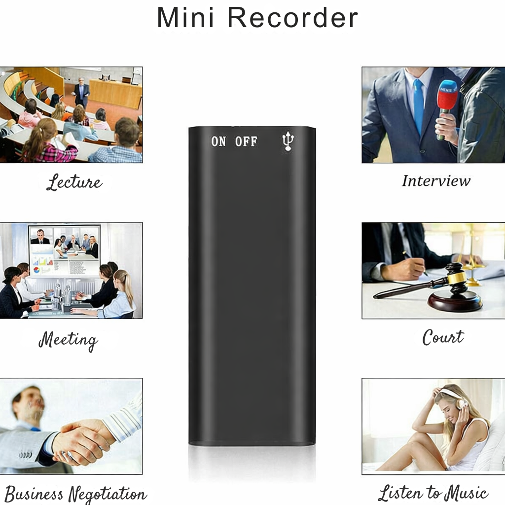 Digital Voice Recorder One-Touch Long Battery Lavalier Mic