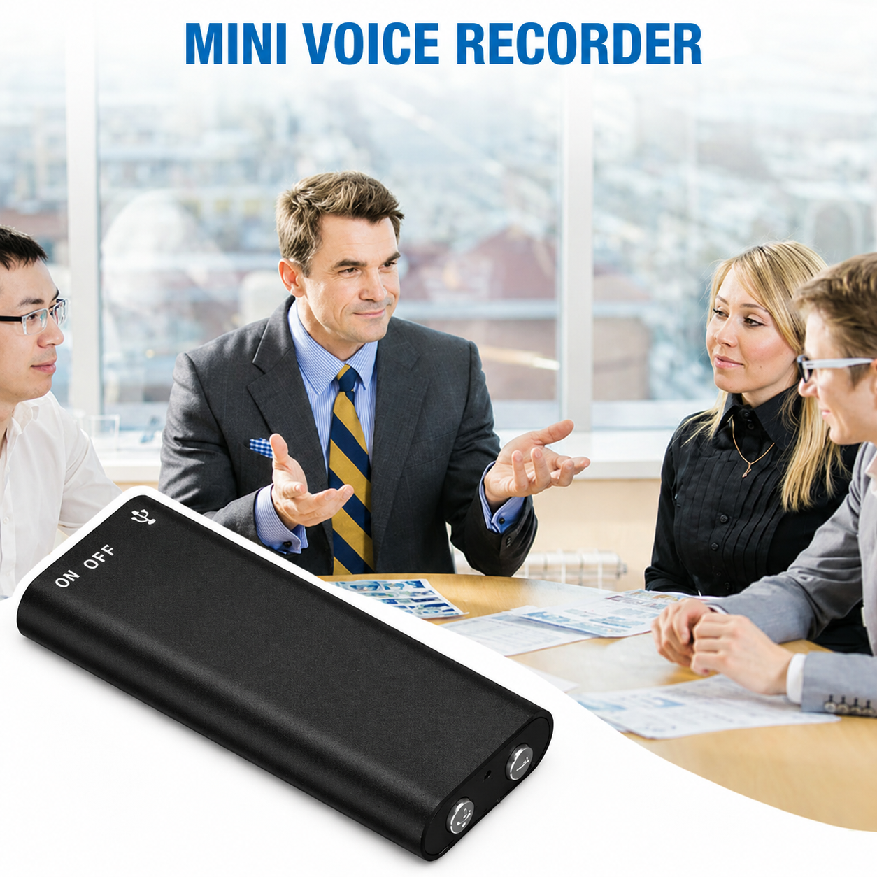 Digital Voice Recorder One-Touch Long Battery Lavalier Mic