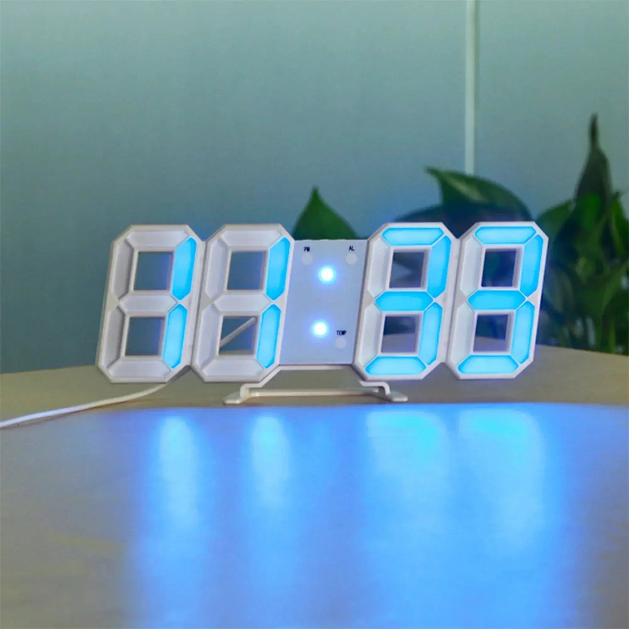 Digital Wall Clock Large Dimmable LED Remote & USB-Powered
