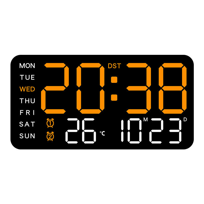 Digital Wall Clock Large LED Time Date Temperature